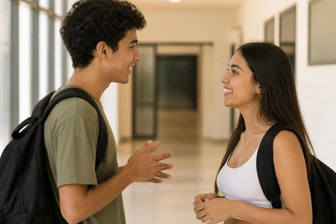 Grupo pequeno em volta da mesa, lendo folhas impressas com as posições que serão disputadas